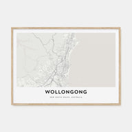 Wollongong Map Landscape Poster