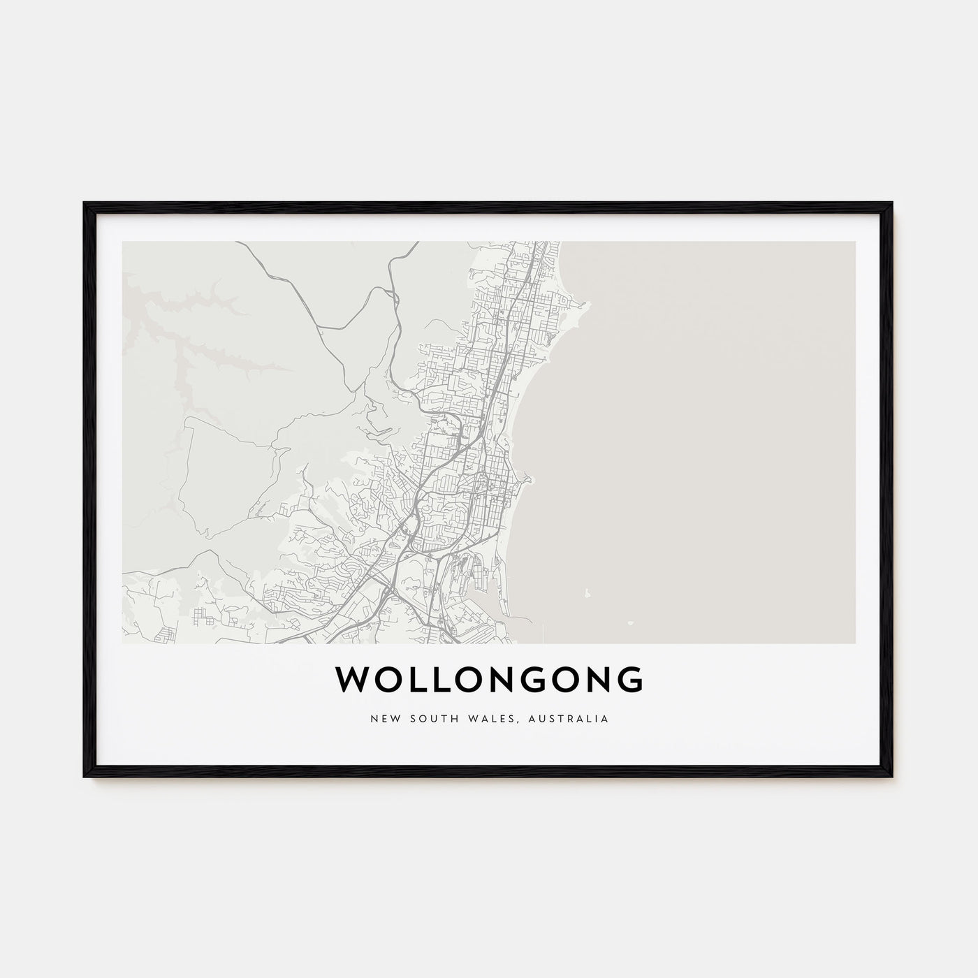 Wollongong Map Landscape Poster
