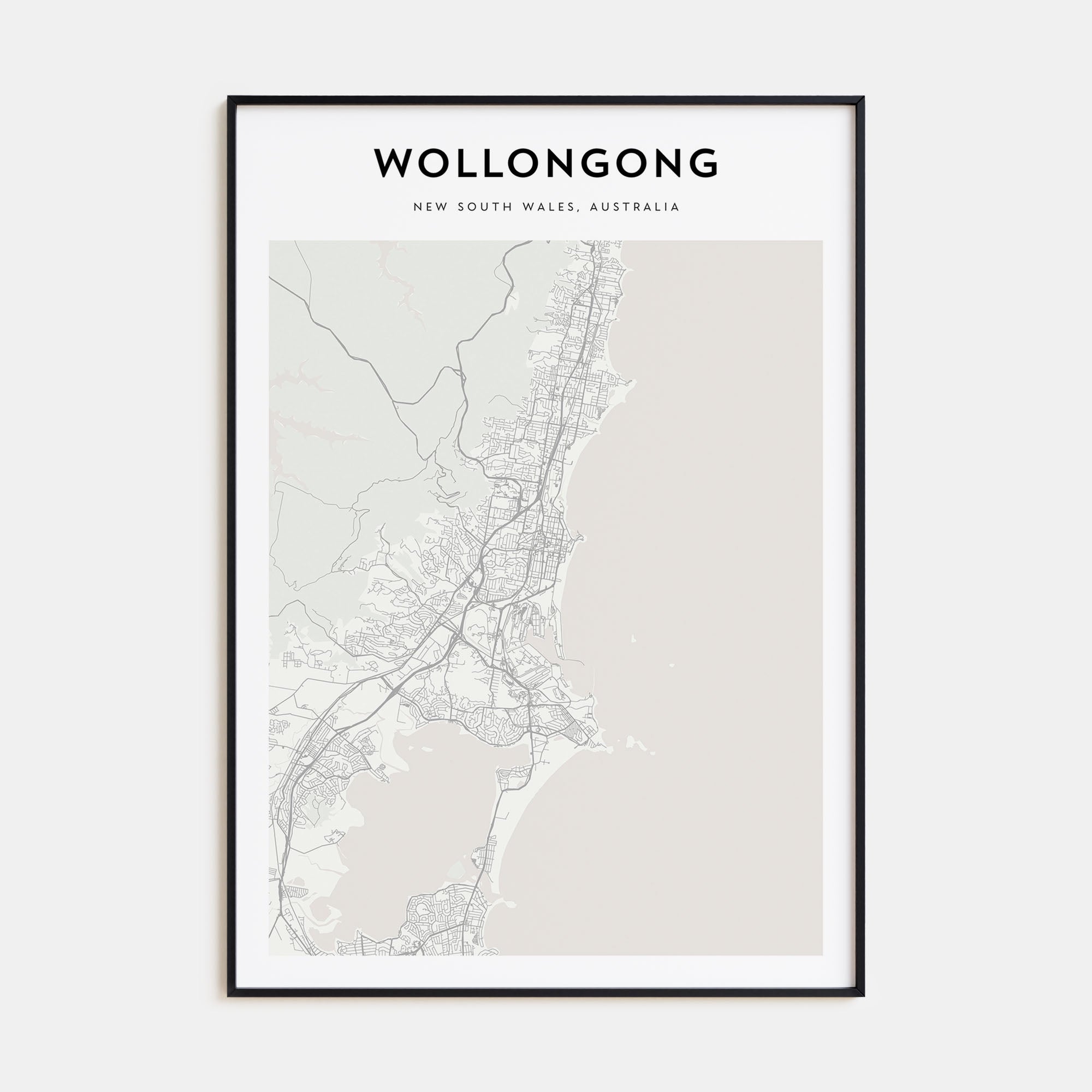 Wollongong Map Portrait Poster