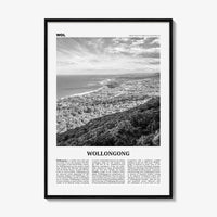 Wollongong Print Black and White, Wollongong Wall Art, Wollongong Poster, Wollongong Photo, New South Wales, Australia, Oceania