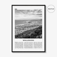 Wollongong Print Black and White, Wollongong Wall Art, Wollongong Poster, Wollongong Photo, New South Wales, Australia, Oceania
