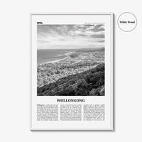 Wollongong Print Black and White, Wollongong Wall Art, Wollongong Poster, Wollongong Photo, New South Wales, Australia, Oceania