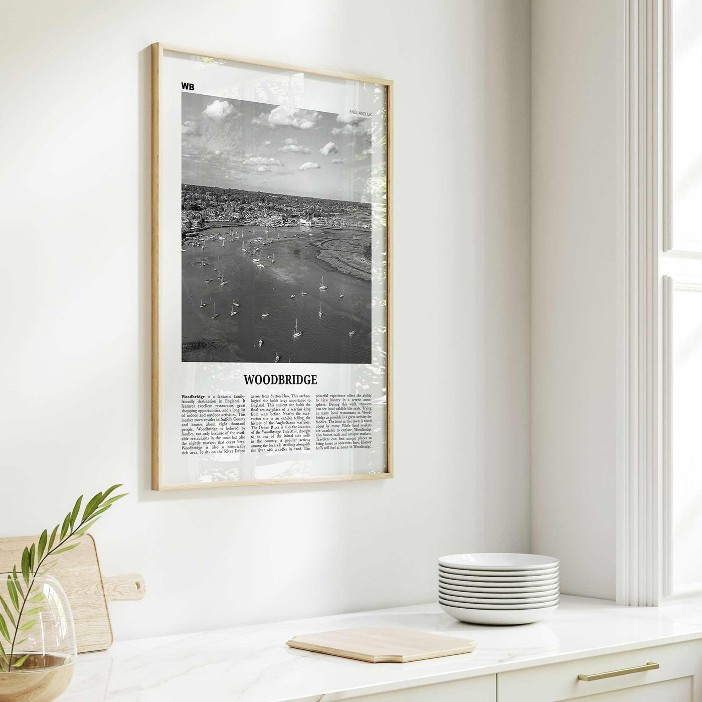 Woodbridge Print Black and White, Woodbridge Wall Art, Woodbridge Poster, Woodbridge Photo, Woodbridge Décor, Woodbridge Map, England, UK