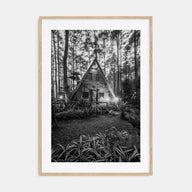 Wooden Cabin Logs Photo B&W No 2 Poster