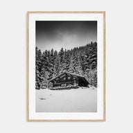 Wooden Cabin Logs Photo B&W No 3 Poster