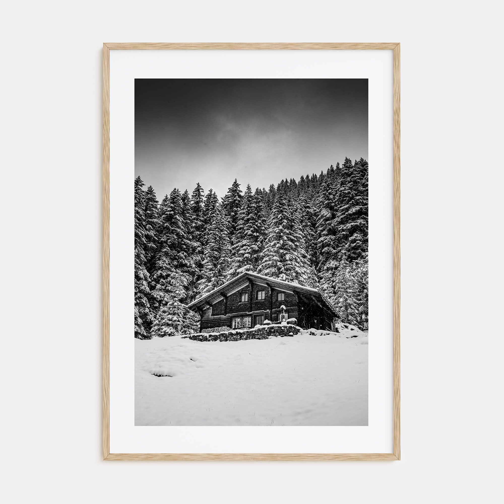 Wooden Cabin Logs Photo B&W No 3 Poster