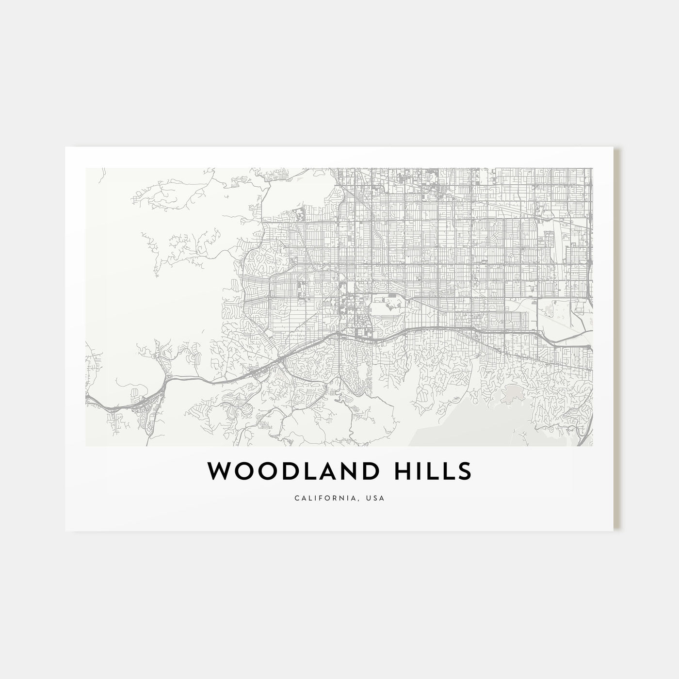 Woodland Hills Map Landscape Poster