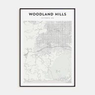 Woodland Hills Map Portrait Poster