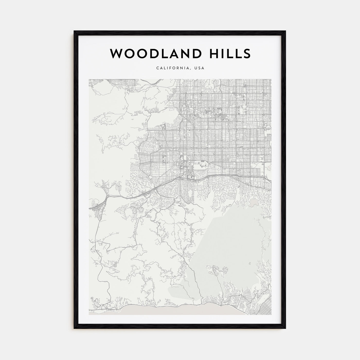 Woodland Hills Map Portrait Poster