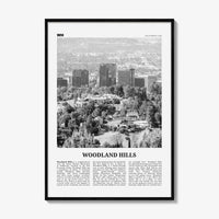 Woodland Hills Print Black and White, Woodland Hills Wall Art, Woodland Hills Poster, Woodland Hills Photo, California, USA, United States