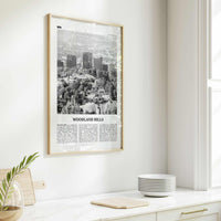 Woodland Hills Print Black and White, Woodland Hills Wall Art, Woodland Hills Poster, Woodland Hills Photo, California, USA, United States