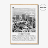Woodland Hills Print Black and White, Woodland Hills Wall Art, Woodland Hills Poster, Woodland Hills Photo, California, USA, United States