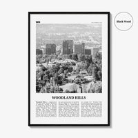 Woodland Hills Print Black and White, Woodland Hills Wall Art, Woodland Hills Poster, Woodland Hills Photo, California, USA, United States