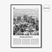 Woodland Hills Print Black and White, Woodland Hills Wall Art, Woodland Hills Poster, Woodland Hills Photo, California, USA, United States
