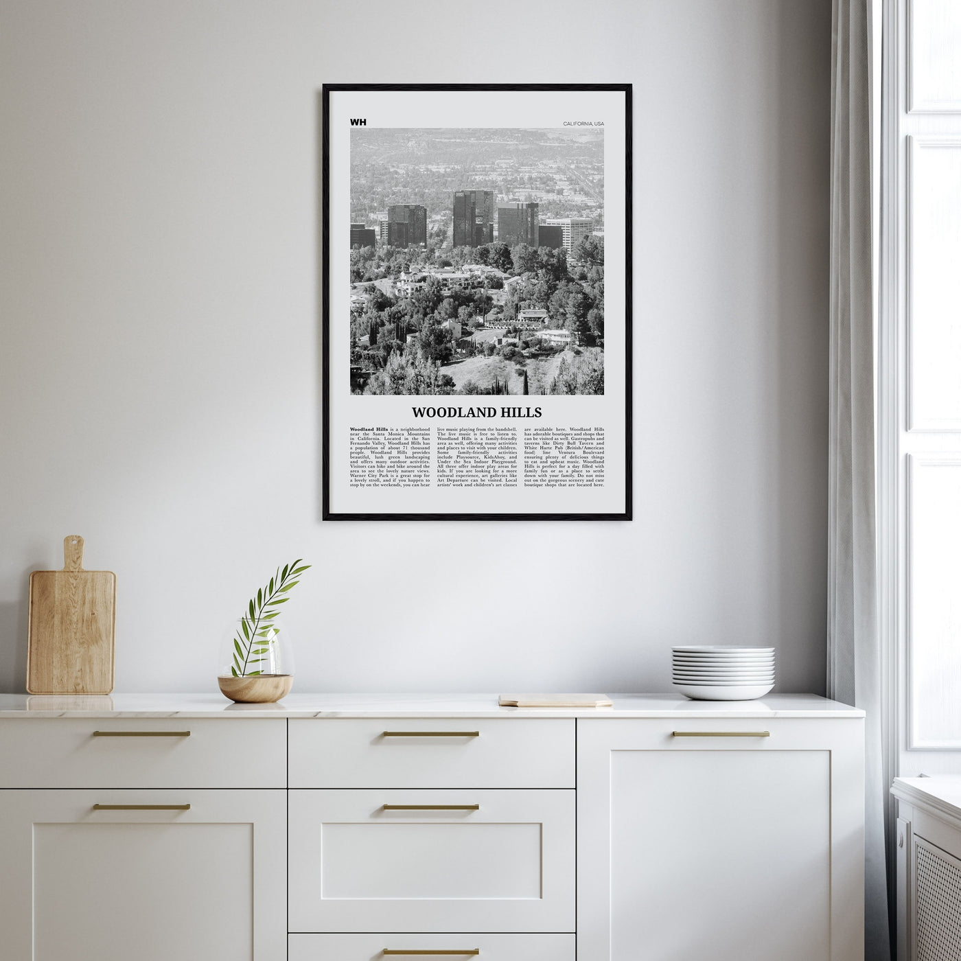 Woodland Hills Travel B&W Poster