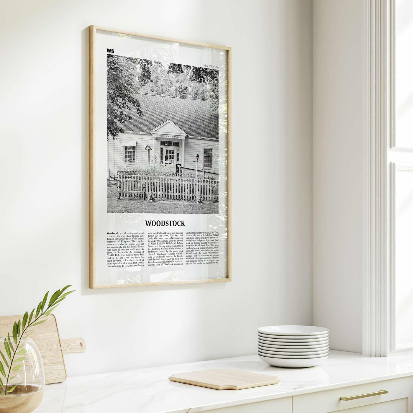 Woodstock Print Black and White New York, Woodstock Wall Art, Woodstock Poster, Woodstock Photo, Woodstock Wall Décor, USA, United States