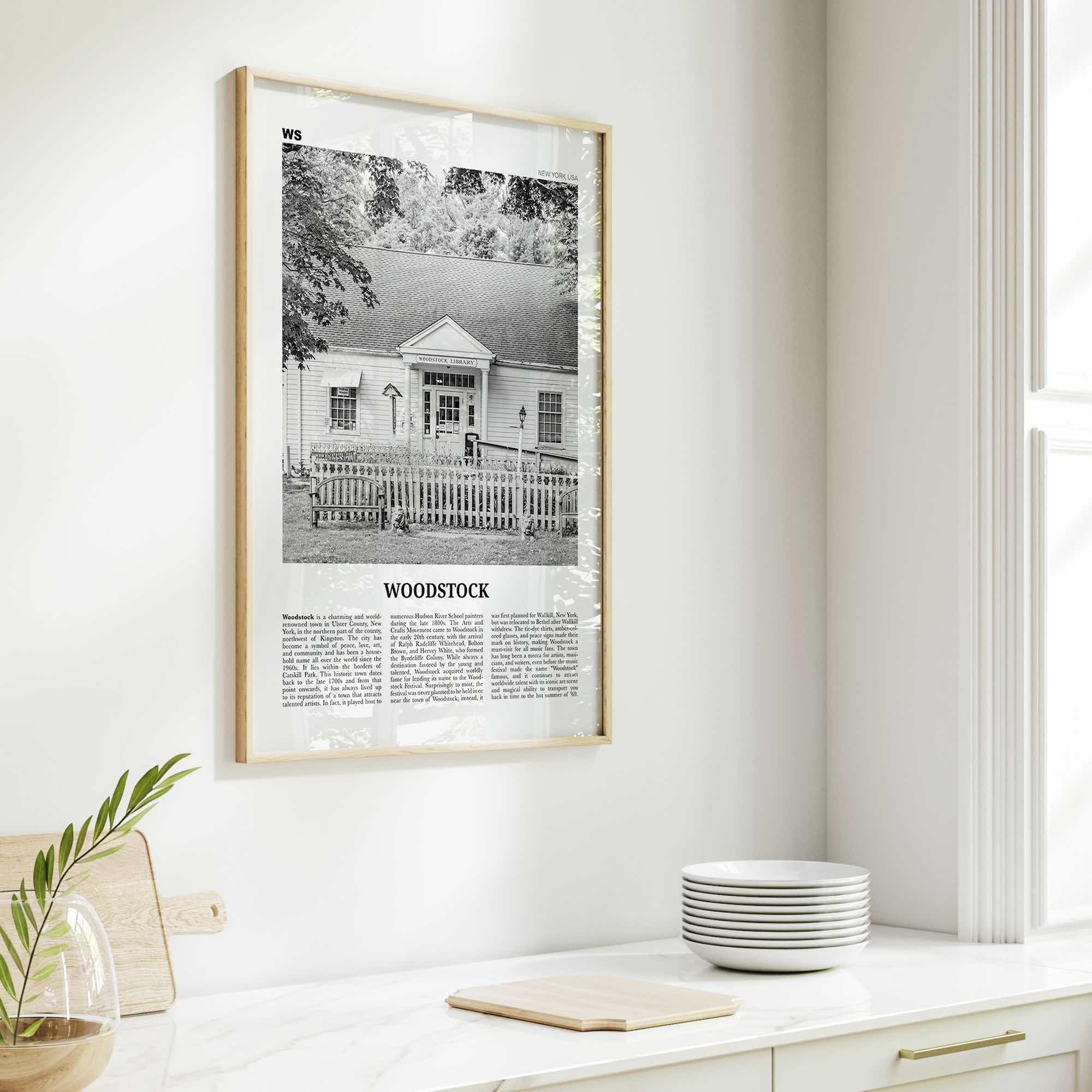 Woodstock Print Black and White New York, Woodstock Wall Art, Woodstock Poster, Woodstock Photo, Woodstock Wall Décor, USA, United States