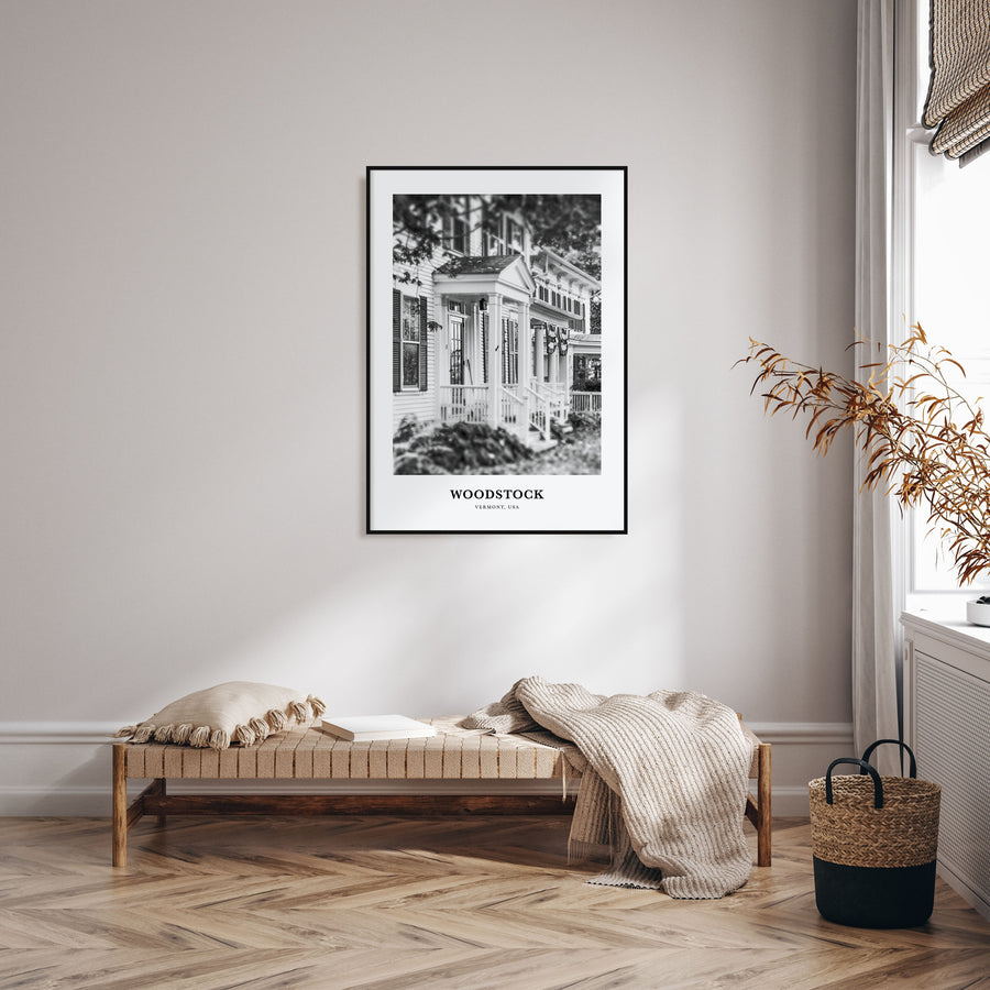Woodstock, Vermont Portrait B&W Poster