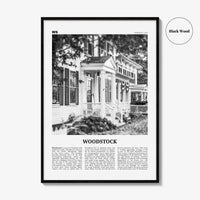 Woodstock Print Black and White Vermont, Woodstock Wall Art, Woodstock Poster, Woodstock Photo, Woodstock Wall Décor, Woodstock Map, USA