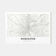 Worcester Map Landscape Poster