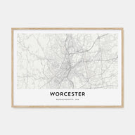 Worcester Map Landscape Poster