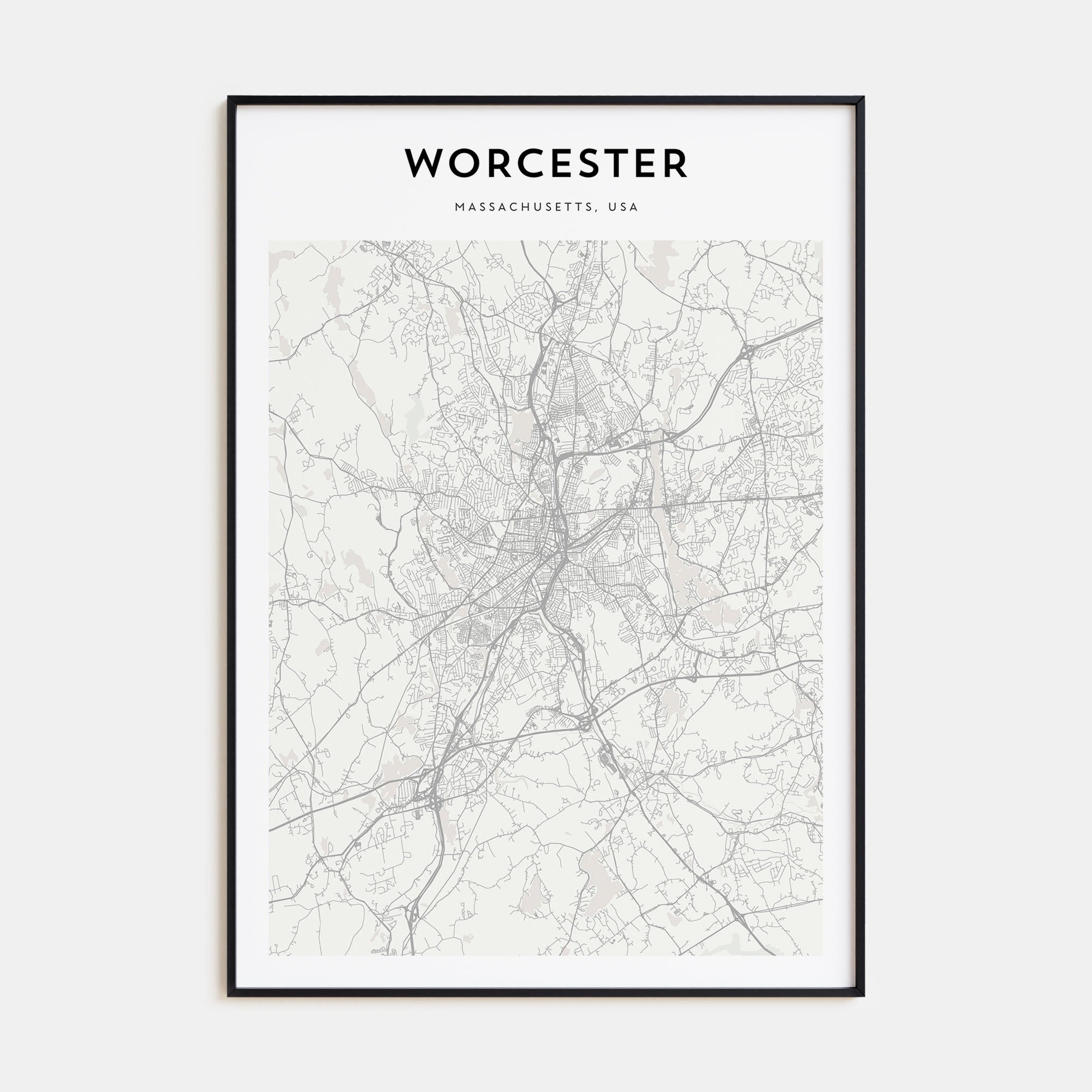 Worcester Map Portrait Poster