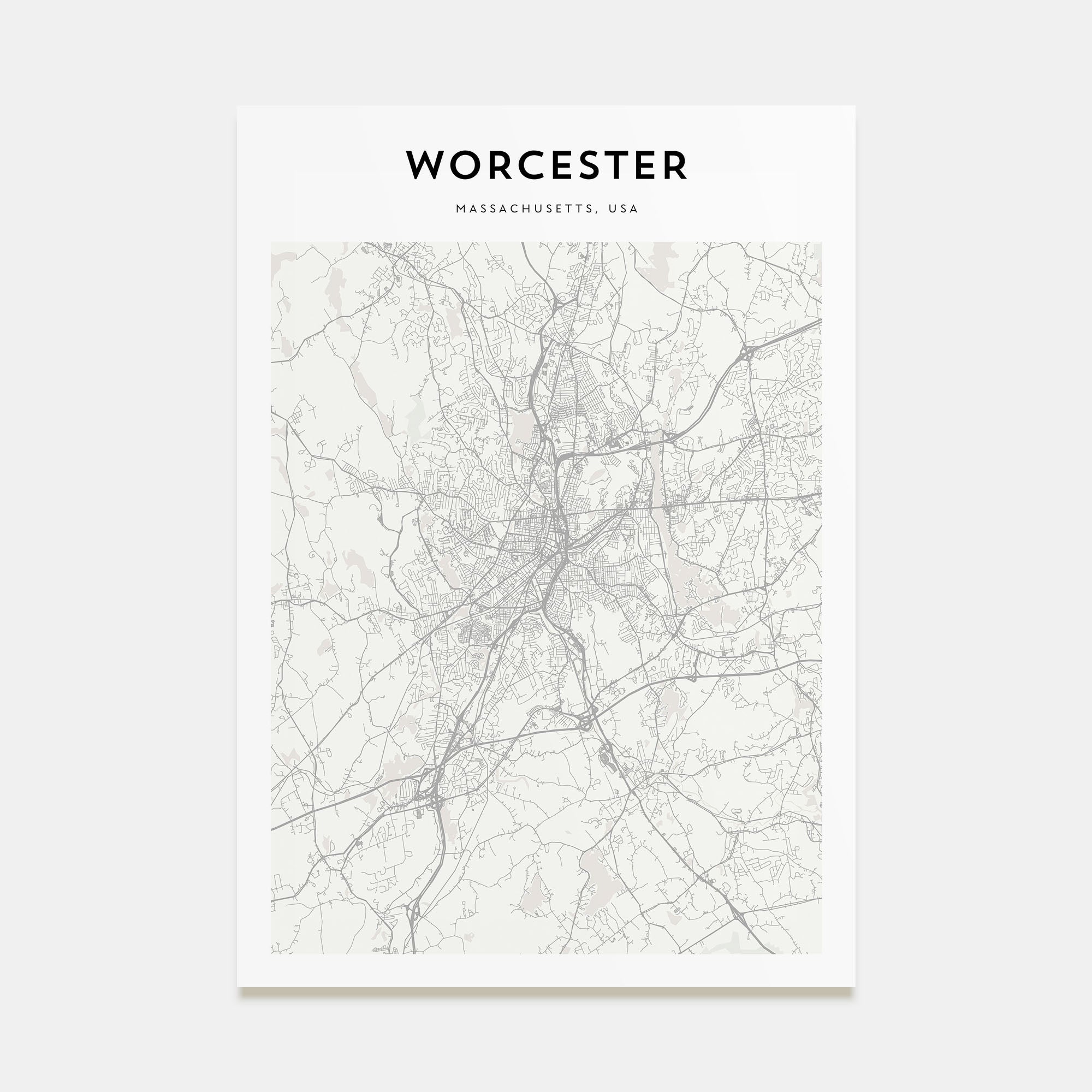 Worcester Map Portrait Poster