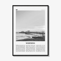 Worthing Print Black and White, Worthing Wall Art, Worthing Poster, Worthing Photo, Worthing Wall Décor, England, UK, United Kingdom