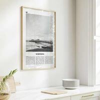 Worthing Print Black and White, Worthing Wall Art, Worthing Poster, Worthing Photo, Worthing Wall Décor, England, UK, United Kingdom