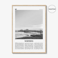 Worthing Print Black and White, Worthing Wall Art, Worthing Poster, Worthing Photo, Worthing Wall Décor, England, UK, United Kingdom