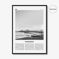 Worthing Print Black and White, Worthing Wall Art, Worthing Poster, Worthing Photo, Worthing Wall Décor, England, UK, United Kingdom