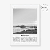 Worthing Print Black and White, Worthing Wall Art, Worthing Poster, Worthing Photo, Worthing Wall Décor, England, UK, United Kingdom
