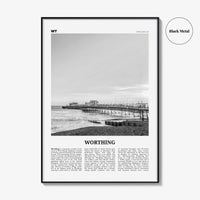 Worthing Print Black and White, Worthing Wall Art, Worthing Poster, Worthing Photo, Worthing Wall Décor, England, UK, United Kingdom