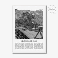 Wrangell St Elias National Park Print Black and White, Wrangell–St. Elias Wall Art, Wrangell–St. Elias Poster, Alaska, USA