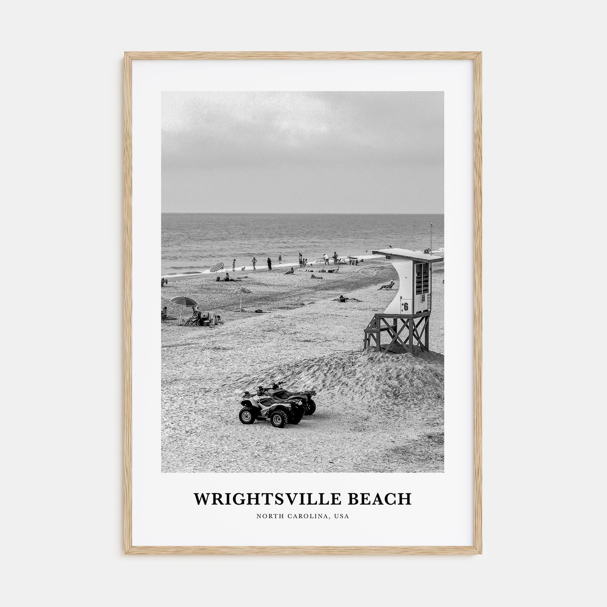 Wrightsville Beach Portrait B&W No 1 Poster