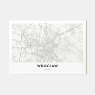 Wrocław Map Landscape Poster