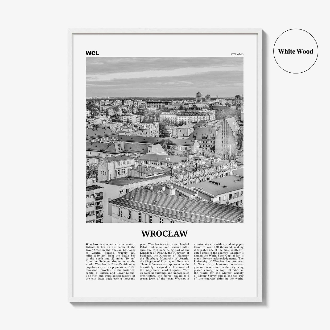 Wroclaw Print Black and White, Wrocław Wall Art, Wrocław Poster, Wrocław Photo, Wrocław Wall Décor, Wroclaw, Poland, Breslau, Polska