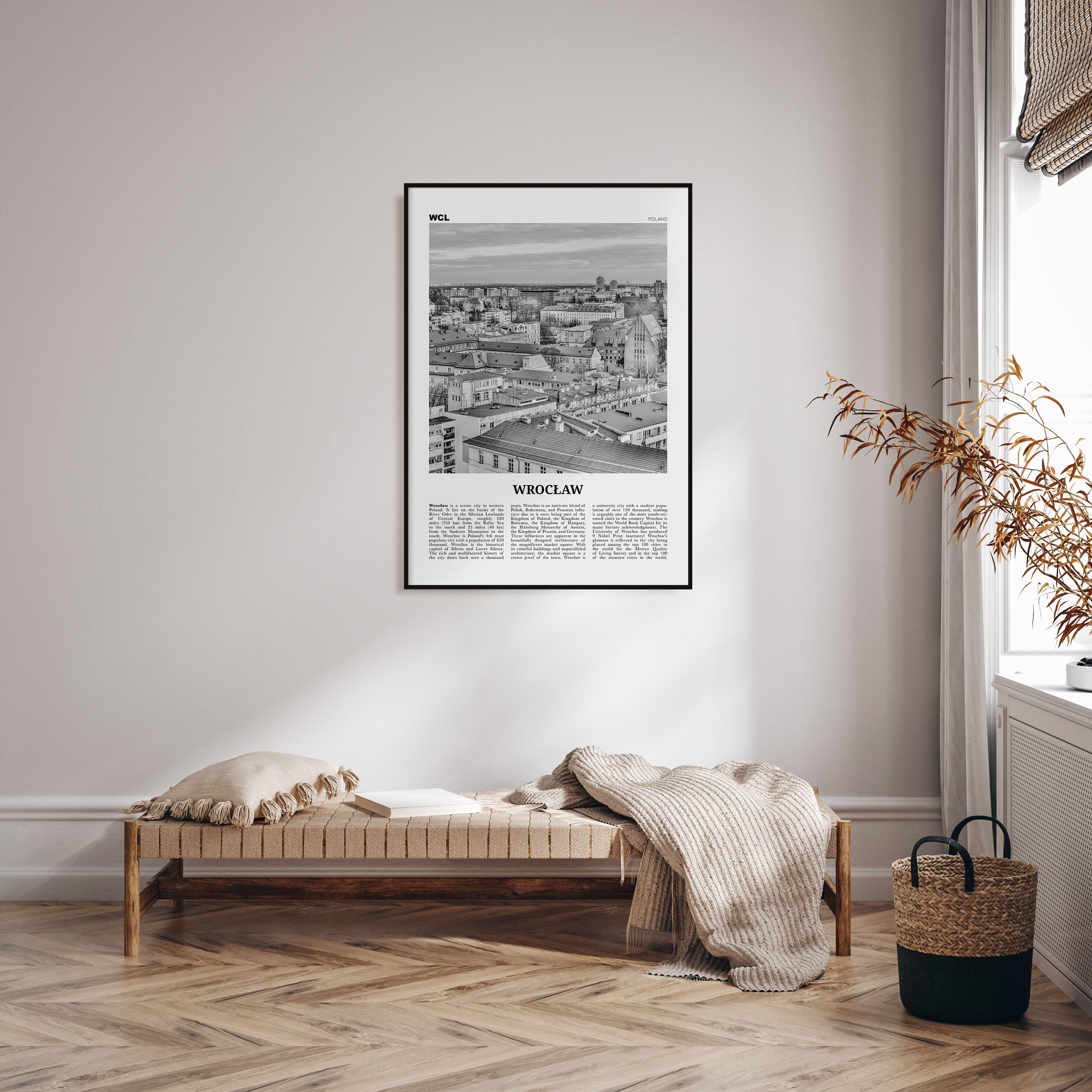 Wrocław Travel B&W Poster