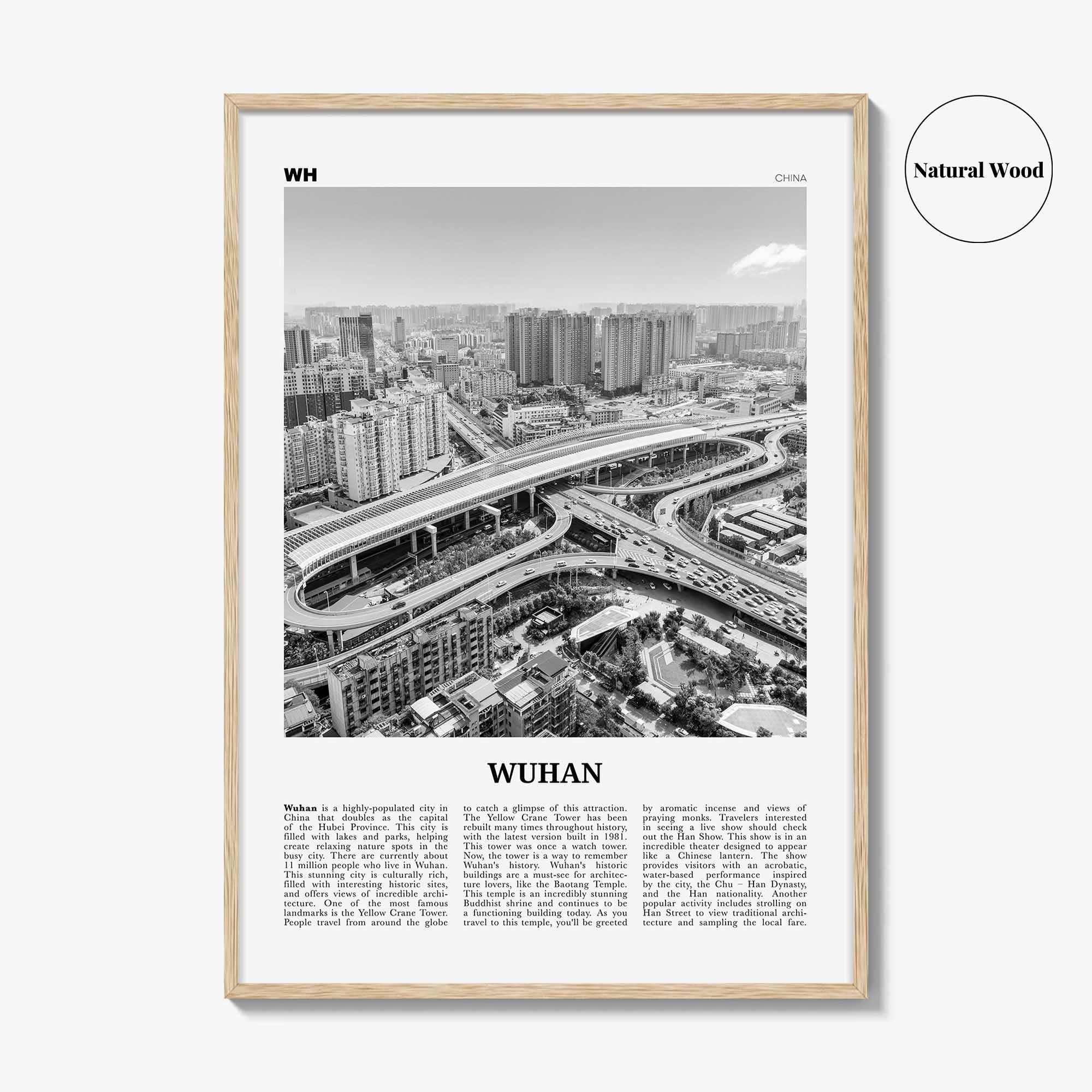 Wuhan Print Black and White, Wuhan Wall Art, Wuhan Poster, Wuhan Photo, Wuhan Wall Décor, Wuhan Map, China