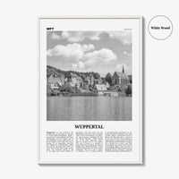 Wuppertal Print Black and White, Wuppertal Wall Art, Wuppertal Poster, Wuppertal Photo, Wuppertal Wall Décor, Wuppertal Map,