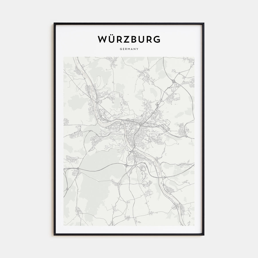 Würzburg Map Portrait Poster