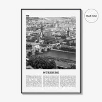Wurzburg Print Black and White No 1, Würzburg Wall Art, Würzburg Poster, Würzburg Photo, Würzburg Map, Würzburg Wall Decor, Germany