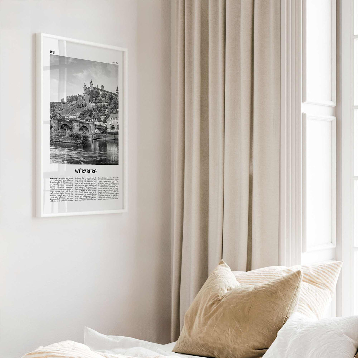 Wurzburg Print Black and White No 2, Würzburg Wall Art, Würzburg Poster, Würzburg Photo, Würzburg Map, Würzburg Wall Decor, Germany