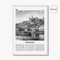 Wurzburg Print Black and White No 2, Würzburg Wall Art, Würzburg Poster, Würzburg Photo, Würzburg Map, Würzburg Wall Decor, Germany