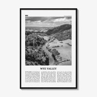 Wye Valley Print Black and White, Wye Valley Wall Art, Wye Valley Poster, Wye Valley Photo, Wye Valley Wall Décor, Wye Valley Map,