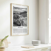Wye Valley Print Black and White, Wye Valley Wall Art, Wye Valley Poster, Wye Valley Photo, Wye Valley Wall Décor, Wye Valley Map,