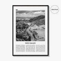 Wye Valley Print Black and White, Wye Valley Wall Art, Wye Valley Poster, Wye Valley Photo, Wye Valley Wall Décor, Wye Valley Map,