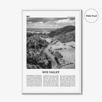 Wye Valley Print Black and White, Wye Valley Wall Art, Wye Valley Poster, Wye Valley Photo, Wye Valley Wall Décor, Wye Valley Map,