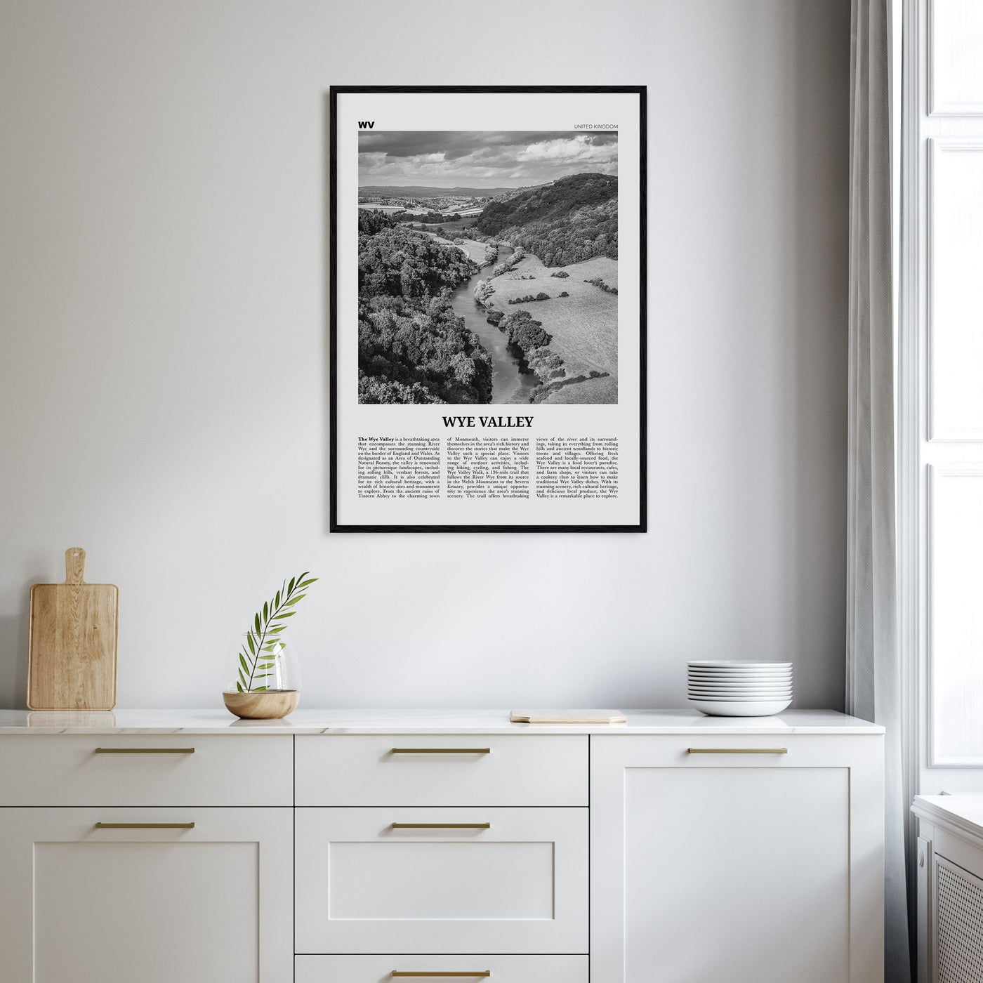 Wye Valley Travel B&W Poster