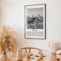 Wyoming Print Black and White No 1, Wyoming Wall Art, Wyoming Poster, Wyoming Photo, Wyoming Wall Decor, USA, United States